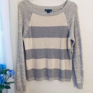 Gray striped sweater